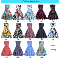 Kate Kasin Children 50s Robe Vintage Retro Cotton Floral Pattern Girls Vintage Robe Kids &#39;Audrey&#39; Vintage Dress KK000250-13